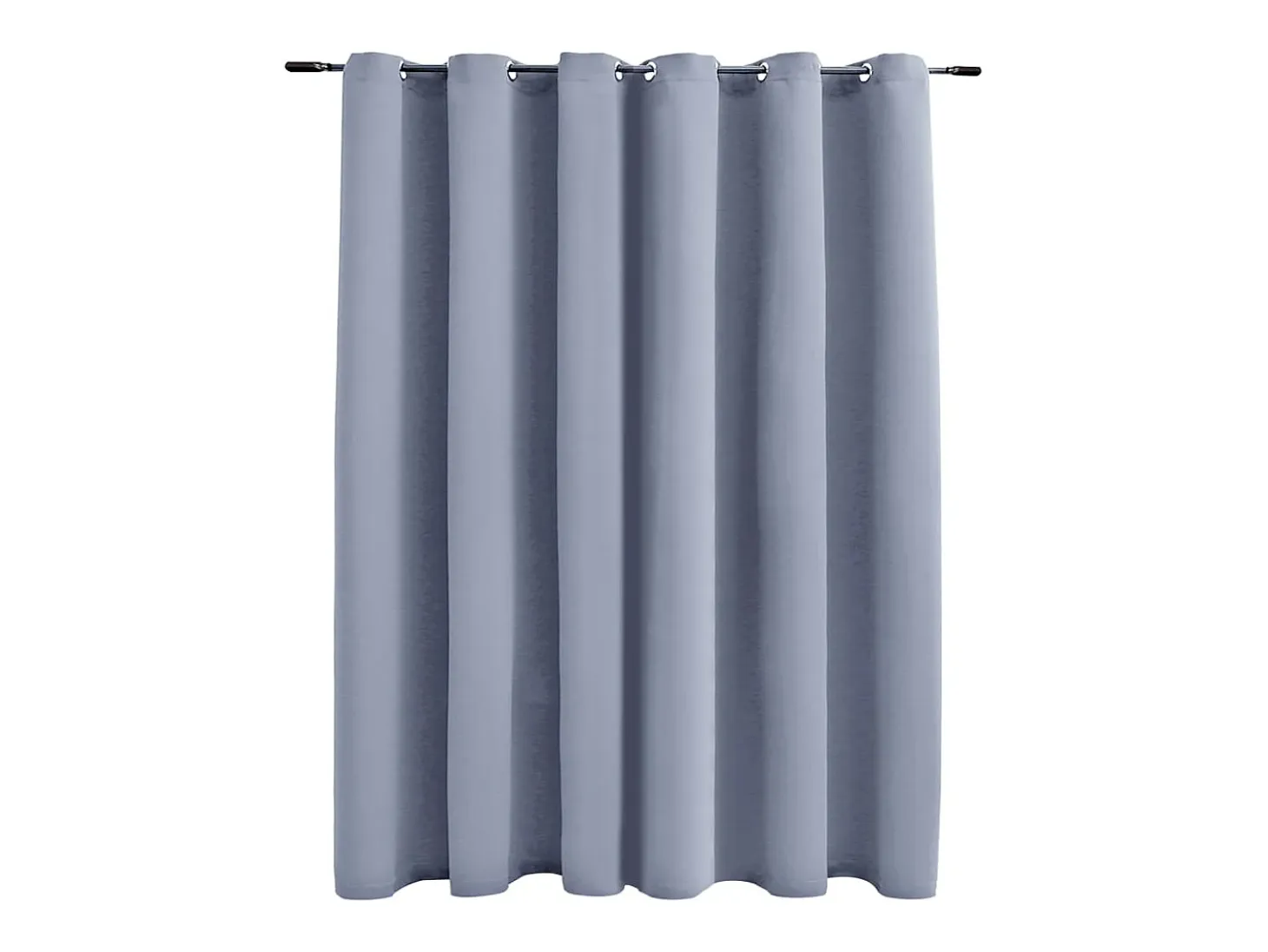 Cortina opaca con anillas de metal gris 290x245 cm ES675171