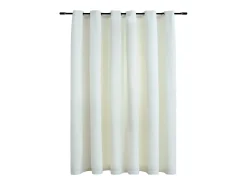 Cortina opaca con anillas de metal terciopelo crema 290x245 cm ES369518
