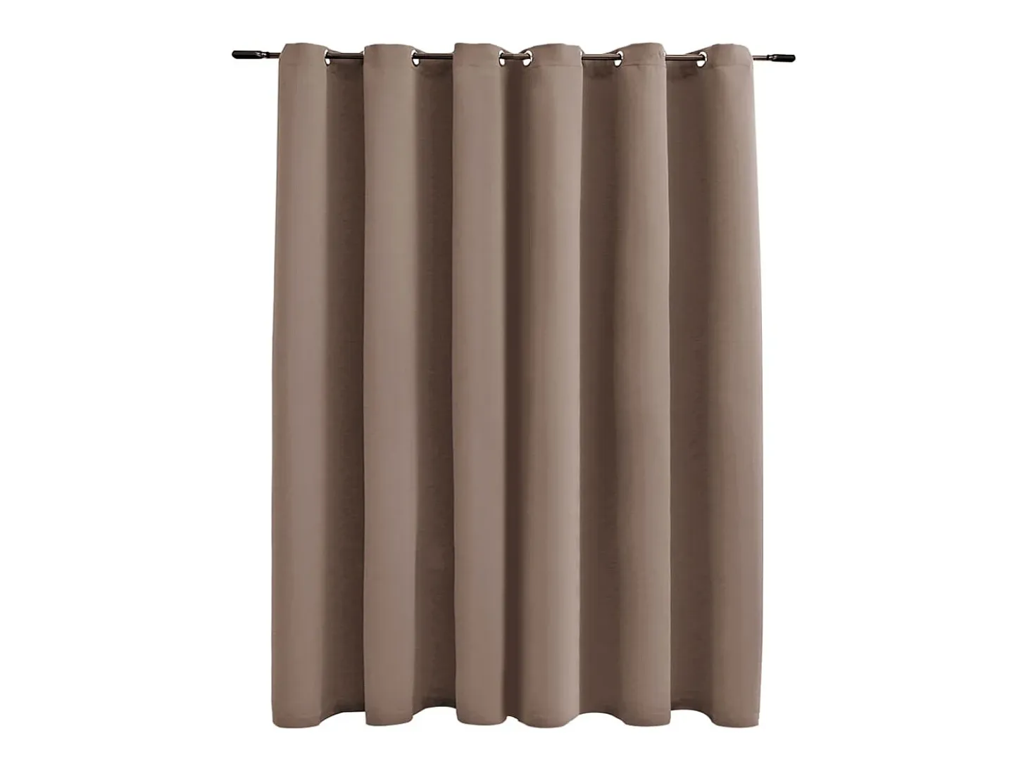 Cortina opaca con anillas de metal gris topo 290x245 cm ES782215