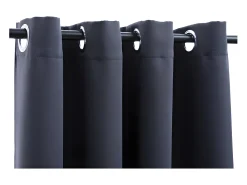 Cortina opaca con anillas de metal gris antracita 290x245 cm ES515943