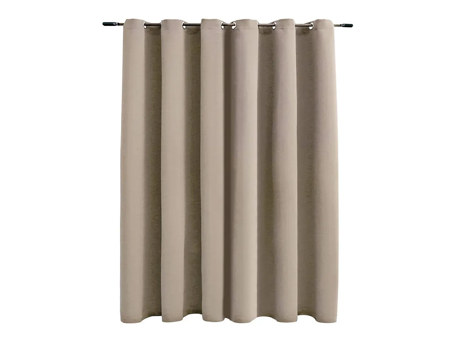 Cortina opaca con anillas de metal beige 290x245 cm ES555389