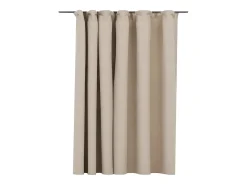 Cortina opaca con ganchos look de lino beige 290x245 cm ES975846