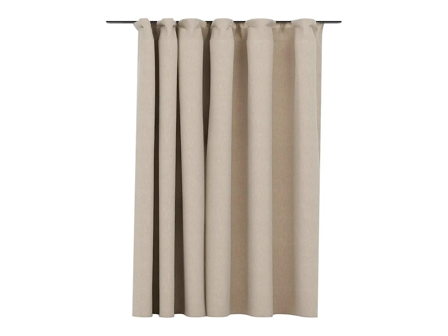 Cortina opaca con ganchos look de lino beige 290x245 cm ES975846