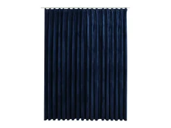 Cortina opaca con ganchos terciopelo azul oscuro 290x245 cm ES489001