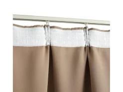 Cortina opaca con ganchos gris topo 290x245 cm ES498397