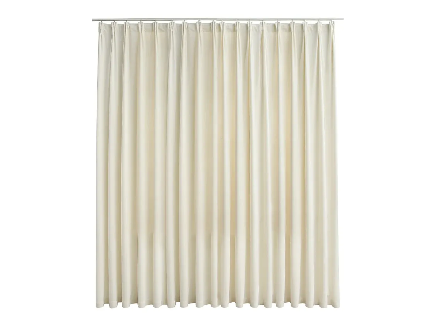 Cortina opaca con ganchos terciopelo color crema 290x245 cm ES339856