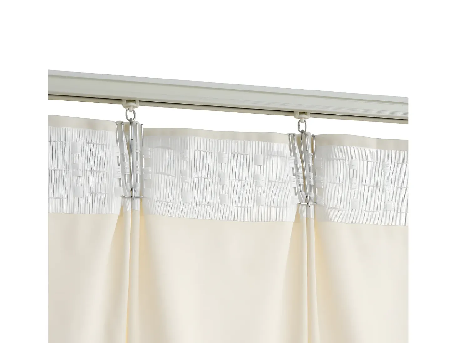 Cortina opaca con ganchos terciopelo color crema 290x245 cm ES339856