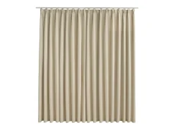 Cortina opaca con ganchos beige 290x245 cm ES695264