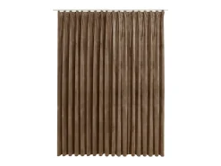 Cortina opaca con ganchos terciopelo beige 290x245 cm ES748849