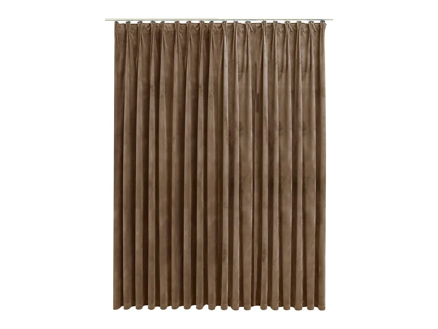 Cortina opaca con ganchos terciopelo beige 290x245 cm ES748849