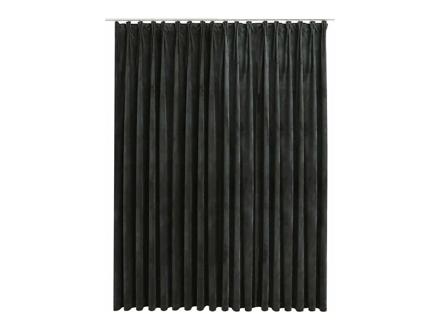 Cortina opaca con ganchos terciopelo gris antracita 290x245 cm ES717673