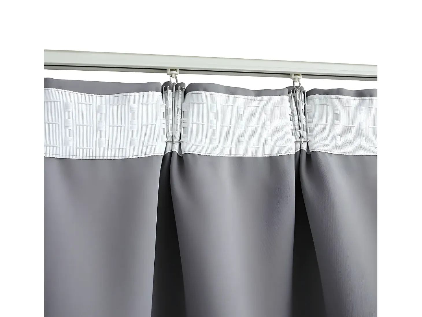 Cortina opaca con ganchos gris 290x245 cm ES226685