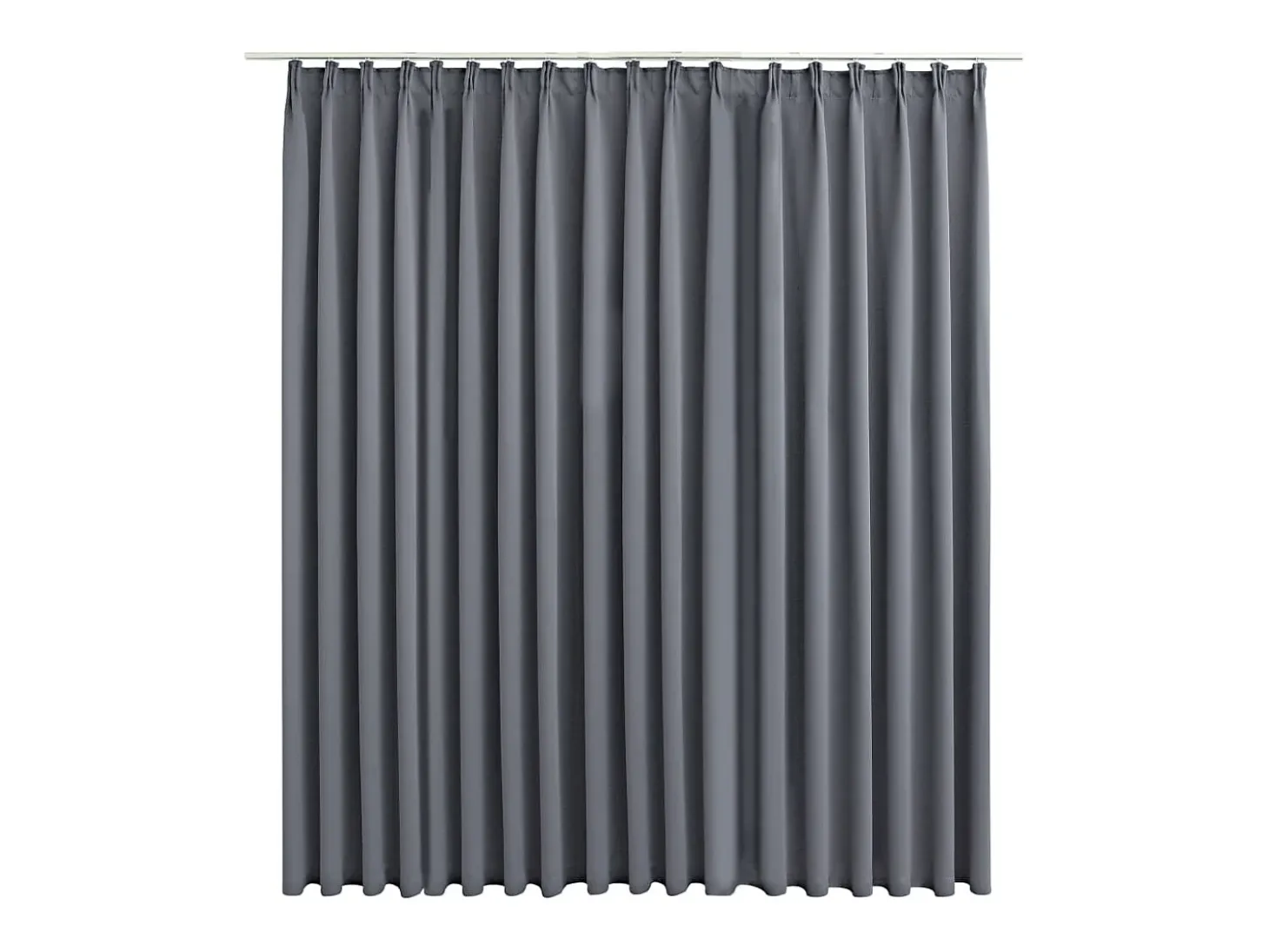 Cortina opaca con ganchos gris 290x245 cm ES226685