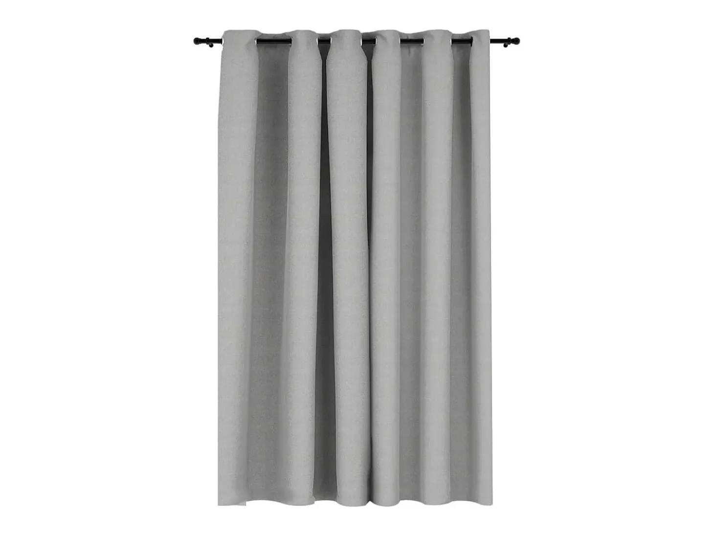 Cortina opaca con ojales look de lino gris 290x245 cm ES155412