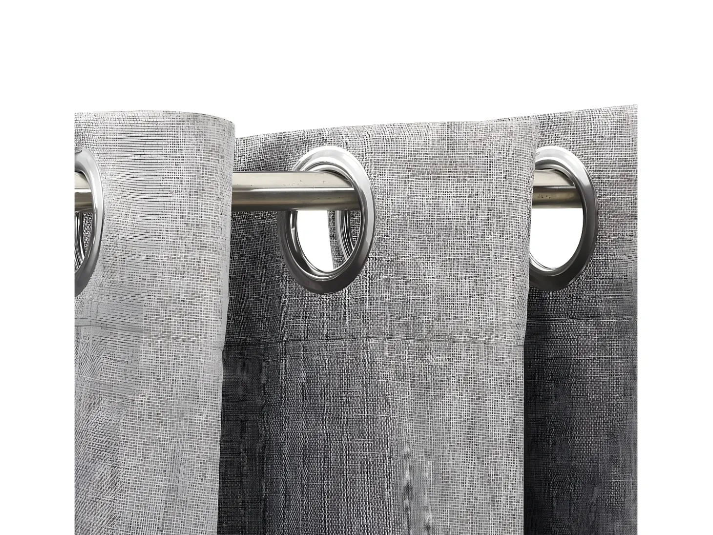 Cortina opaca con ojales look de lino gris 290x245 cm ES155412
