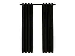 Cortina opaca con ojales look lino 2 pzas antracita 140x225 cm ES799032