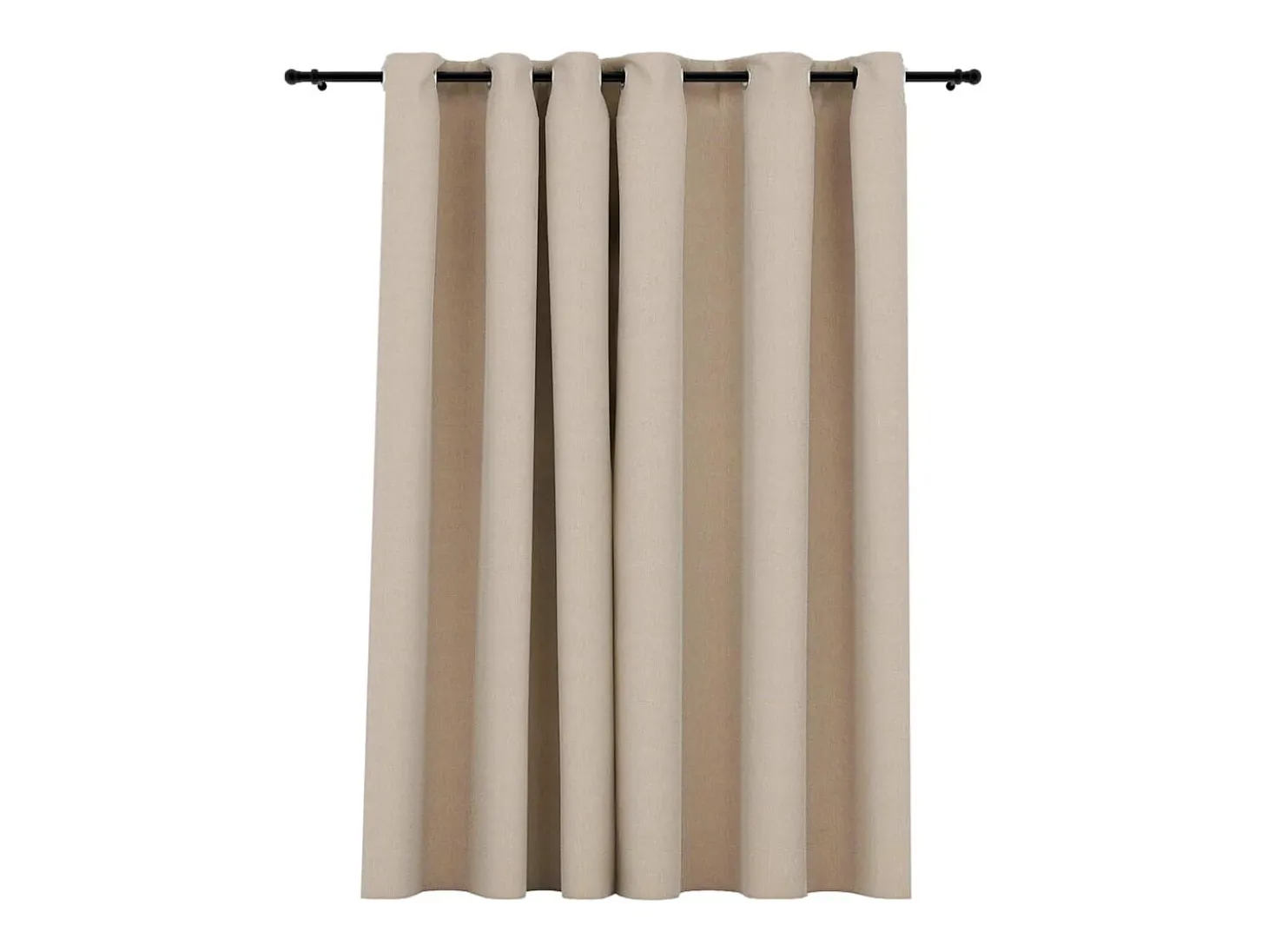 Cortina opaca con ojales look de lino beige 290x245 cm ES107207