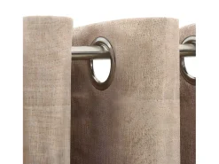 Cortina opaca con ojales look de lino beige 290x245 cm ES107207