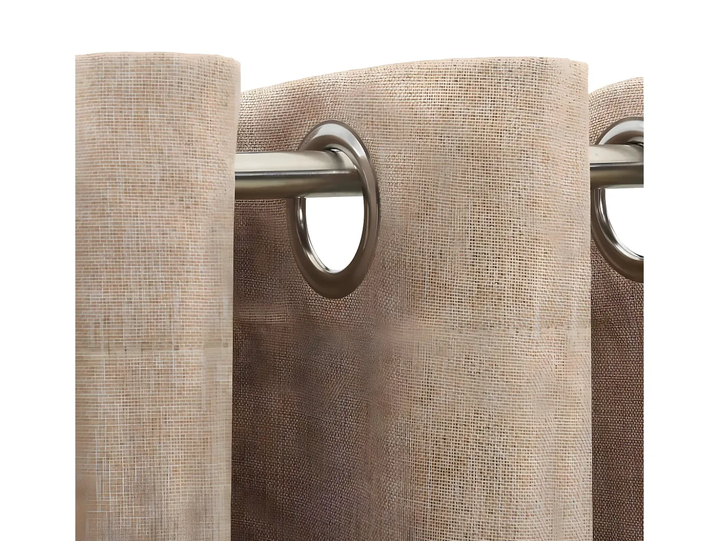 Cortina opaca con ojales look de lino beige 290x245 cm ES107207