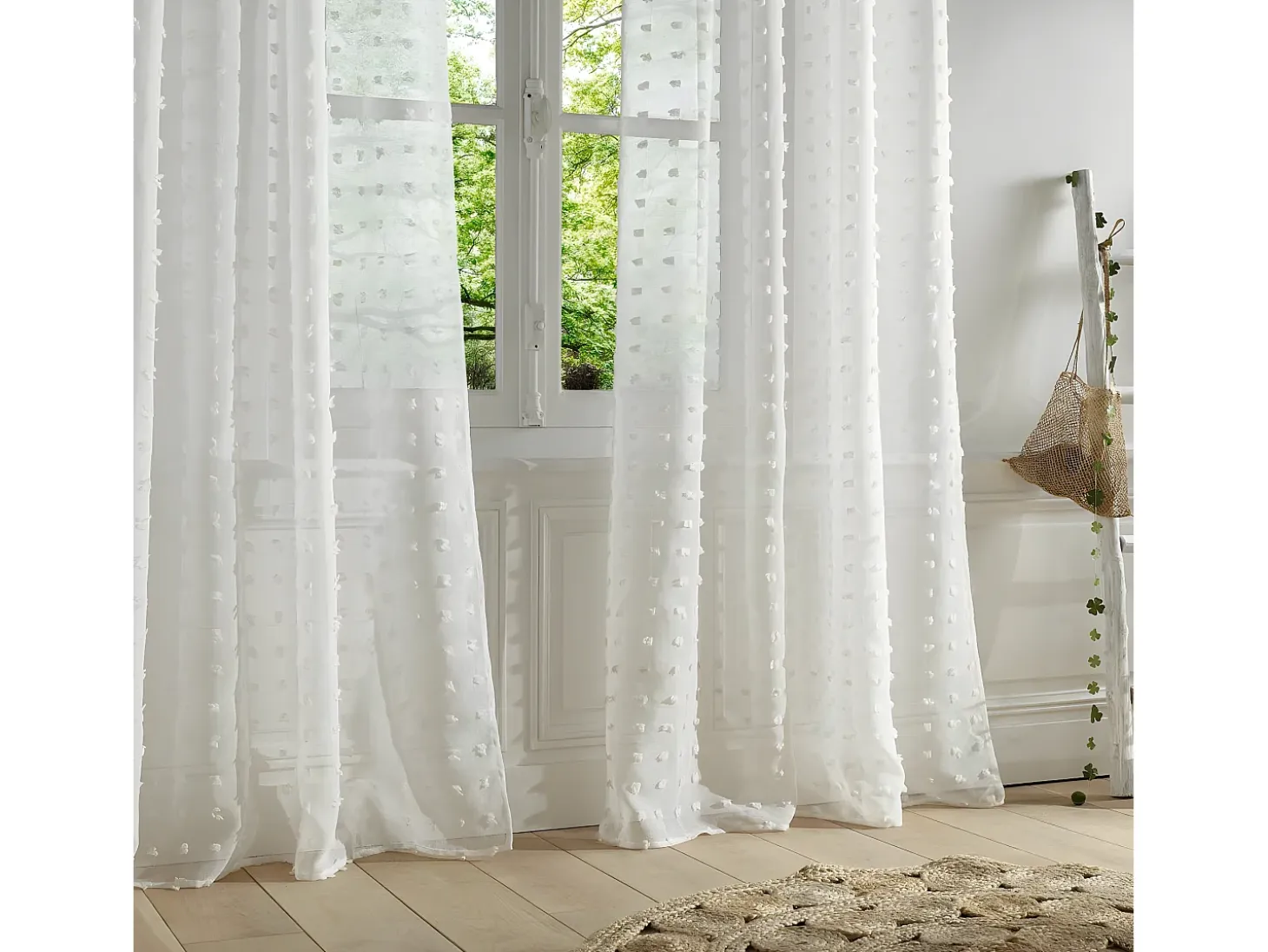 Cortina poliéster blanco 240x140cm