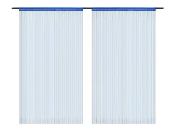 Cortinas de flecos 2 piezas 140x250 cm azul ES914662