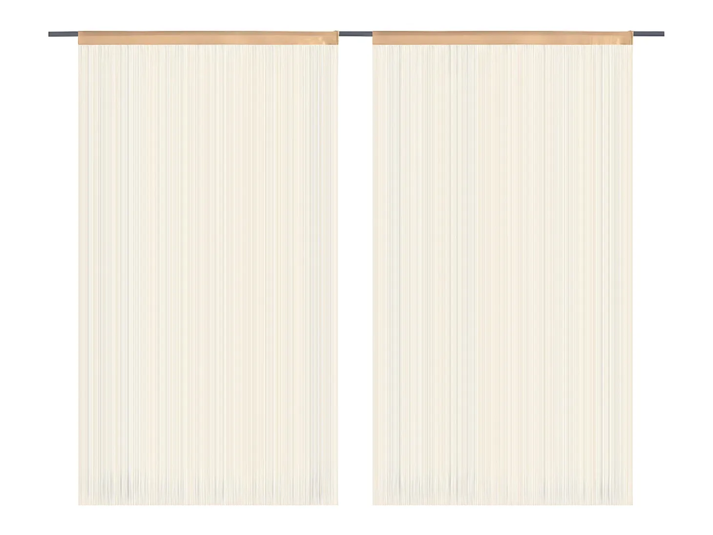 Cortinas de flecos 2 piezas 140x250 cm beige ES960563
