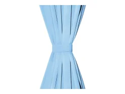 Cortinas de micro-raso con bucles 2 unidades 140x175cm turquesa ES583269
