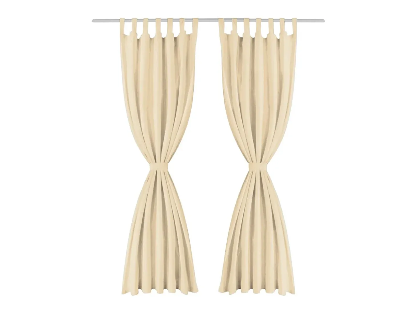 Cortinas de micro-raso con bucles 2 unidades 140x225 cm beis ES116038