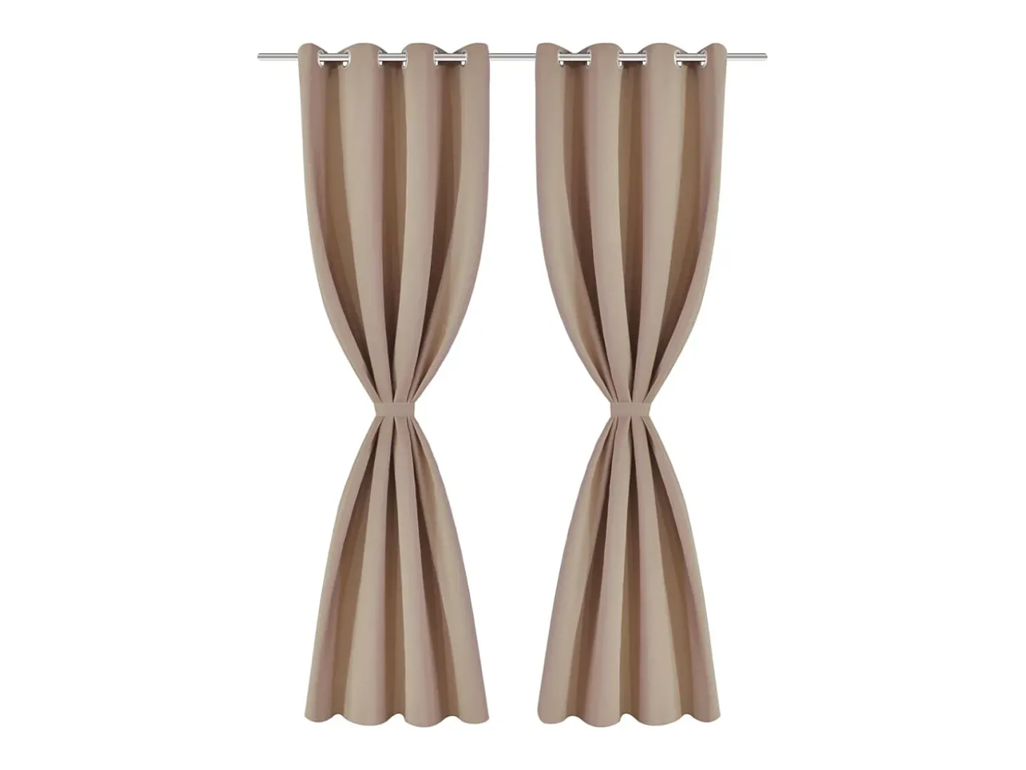 Cortinas opacas 2 piezas con ojales de metal 135x175 cm crema ES452228