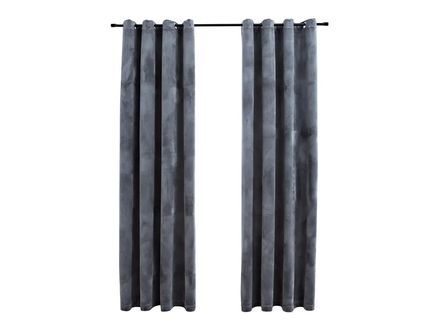 Cortinas opacas anillas 2 uds terciopelo antracita 140x175 cm ES703996