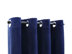 Cortinas opacas anillas 2 pzas terciopelo azul oscuro 140x225cm ES401023