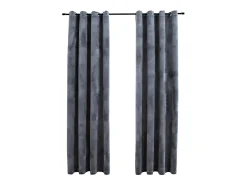 Cortinas opacas anillas 2 uds terciopelo antracita 140x245 cm ES751102