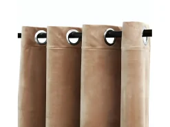 Cortinas opacas con anillas 2 uds terciopelo beige 140x225 cm ES380248