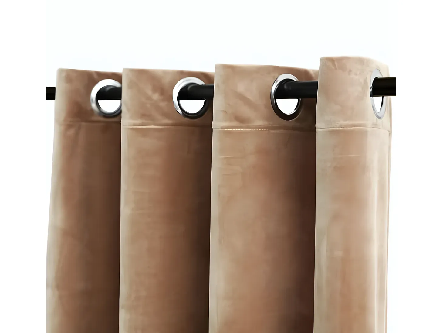 Cortinas opacas con anillas 2 uds terciopelo beige 140x225 cm ES380248