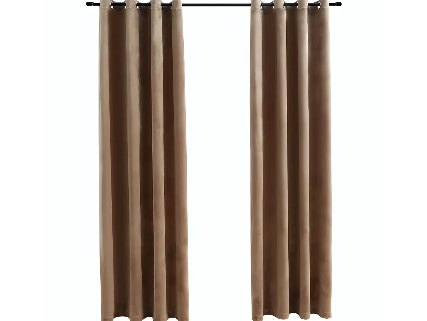 Cortinas opacas con anillas 2 uds terciopelo beige 140x225 cm ES380248