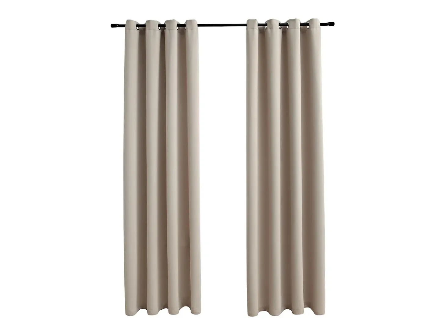 Cortinas opacas con anillas de metal 2 uds beige 140x225 cm ES679142