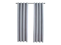 Cortinas opacas con anillas de metal 2 piezas gris 140x225 cm ES275140