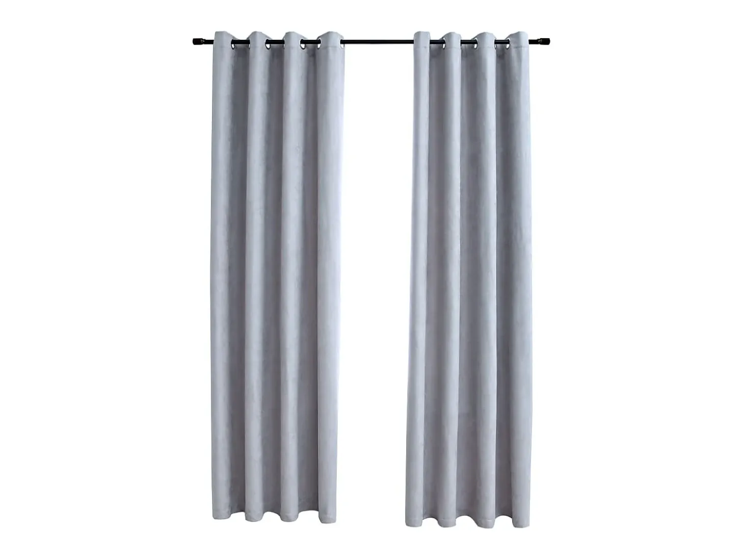 Cortinas opacas con anillas de metal 2 piezas gris 140x225 cm ES275140