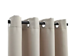 Cortinas opacas con anillas de metal 2 piezas beige 140x245 cm ES843034