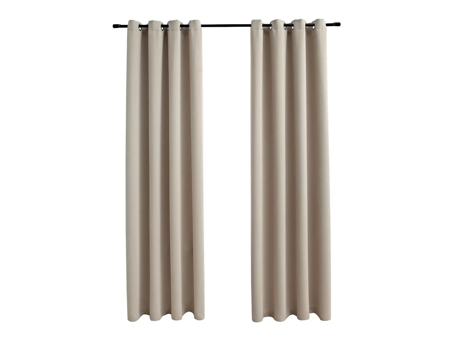 Cortinas opacas con anillas de metal 2 piezas beige 140x245 cm ES843034