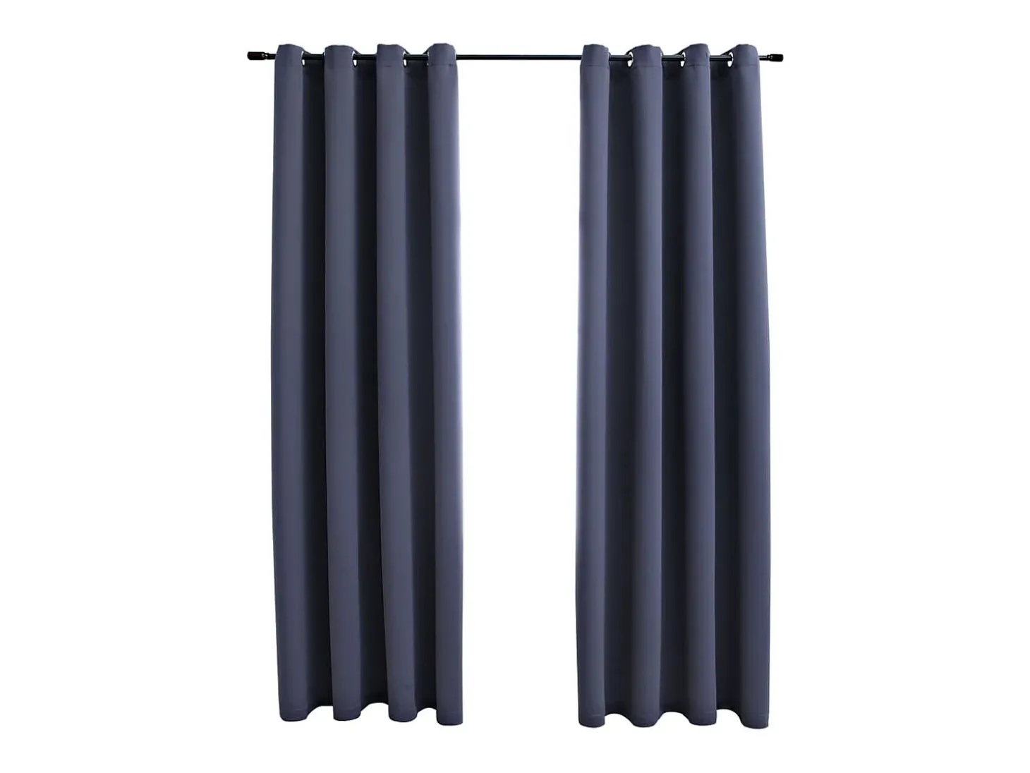 Cortinas opacas con anillas de metal 2 uds antracita 140x175 cm ES908408