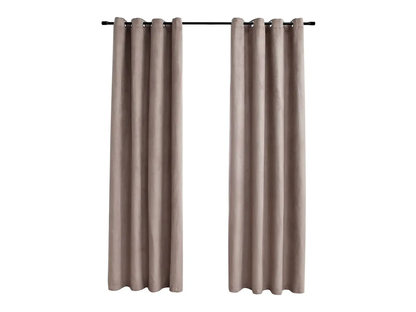 Cortinas opacas con anillas de metal 2 piezas gris topo 140x225 cm ES160342
