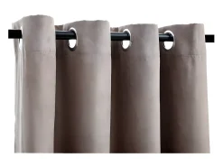 Cortinas opacas con anillas de metal 2 piezas gris topo 140x225 cm ES160342