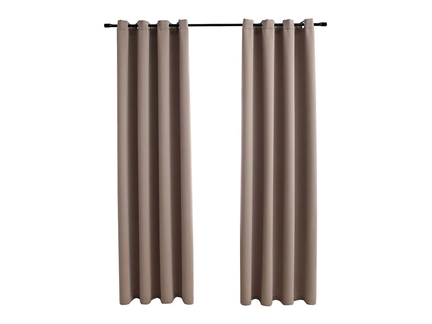 Cortinas opacas con anillas de metal 2 pzs gris topo 140x225 cm ES795955