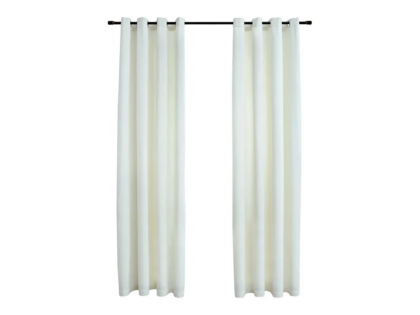 Cortinas opacas con anillas 2 uds terciopelo crema 140x225 cm ES241068