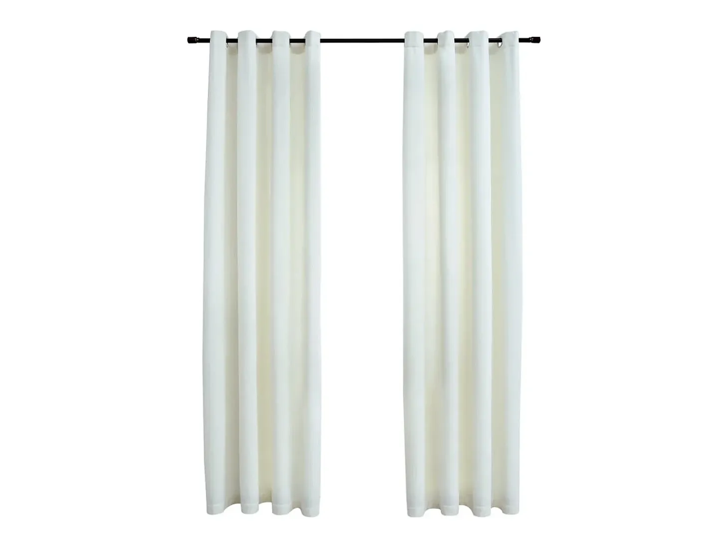 Cortinas opacas con anillas 2 pzas terciopelo crema 140x245 cm ES243536