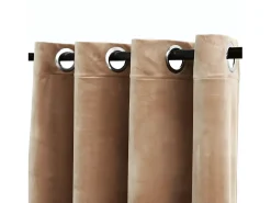 Cortinas opacas con anillas 2 uds terciopelo beige 140x175 cm ES201609