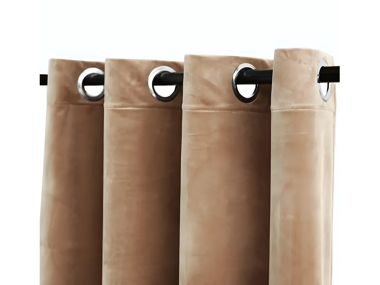 Cortinas opacas con anillas 2 uds terciopelo beige 140x175 cm ES201609