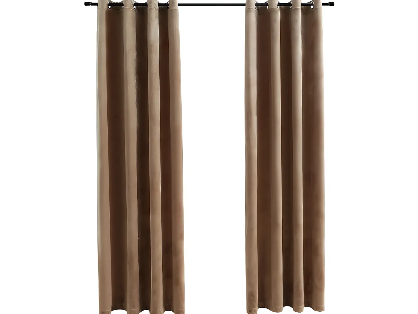 Cortinas opacas con anillas 2 uds terciopelo beige 140x175 cm ES201609