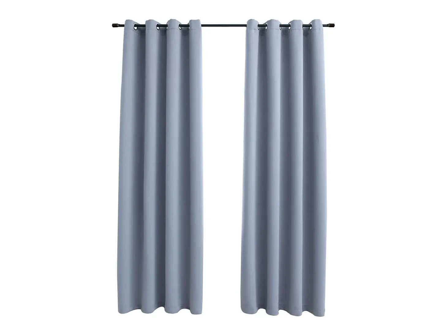 Cortinas opacas con anillas de metal 2 pzs gris 140x225 cm ES444916